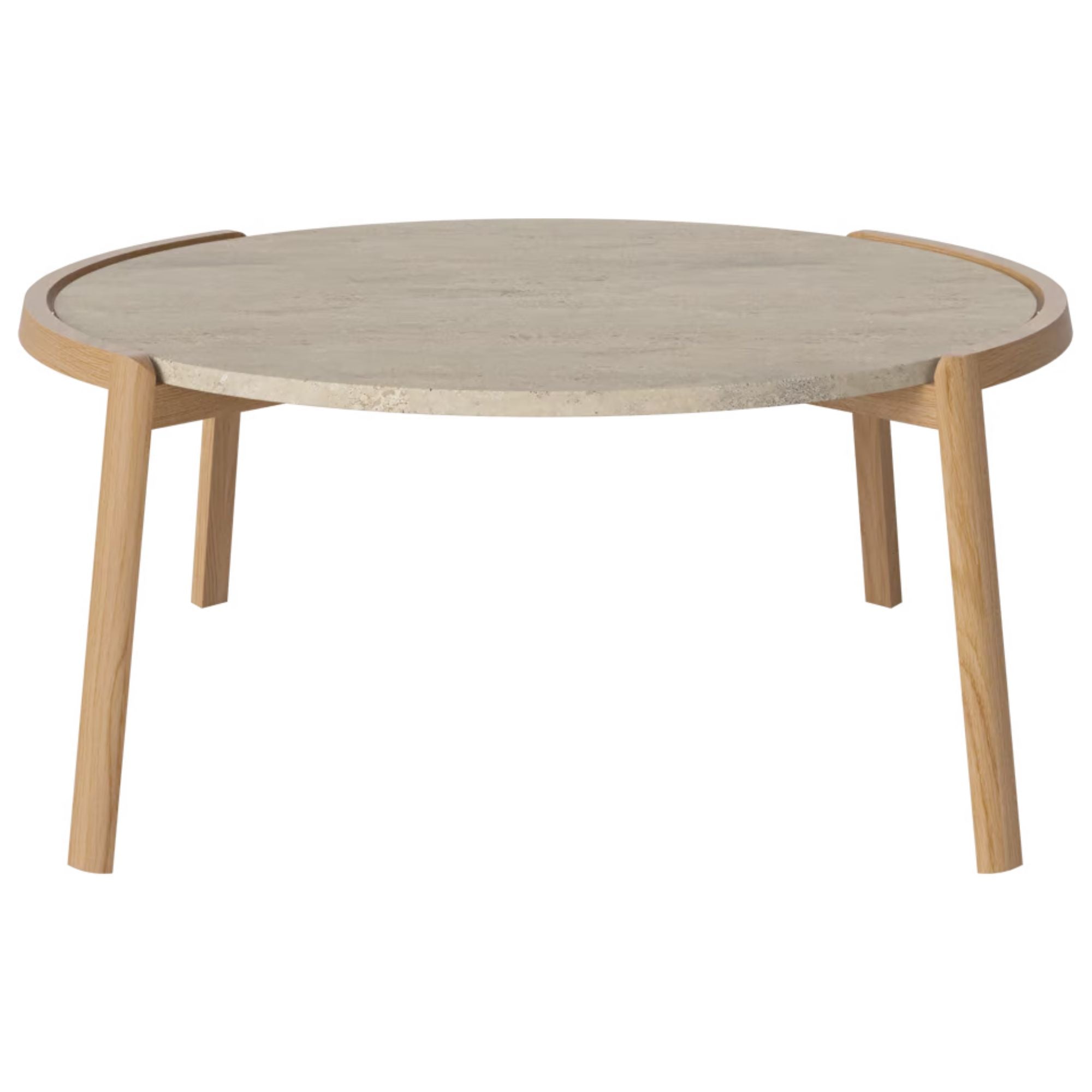 Table basse Bolia MIX - Travertin sable Ø94 cm