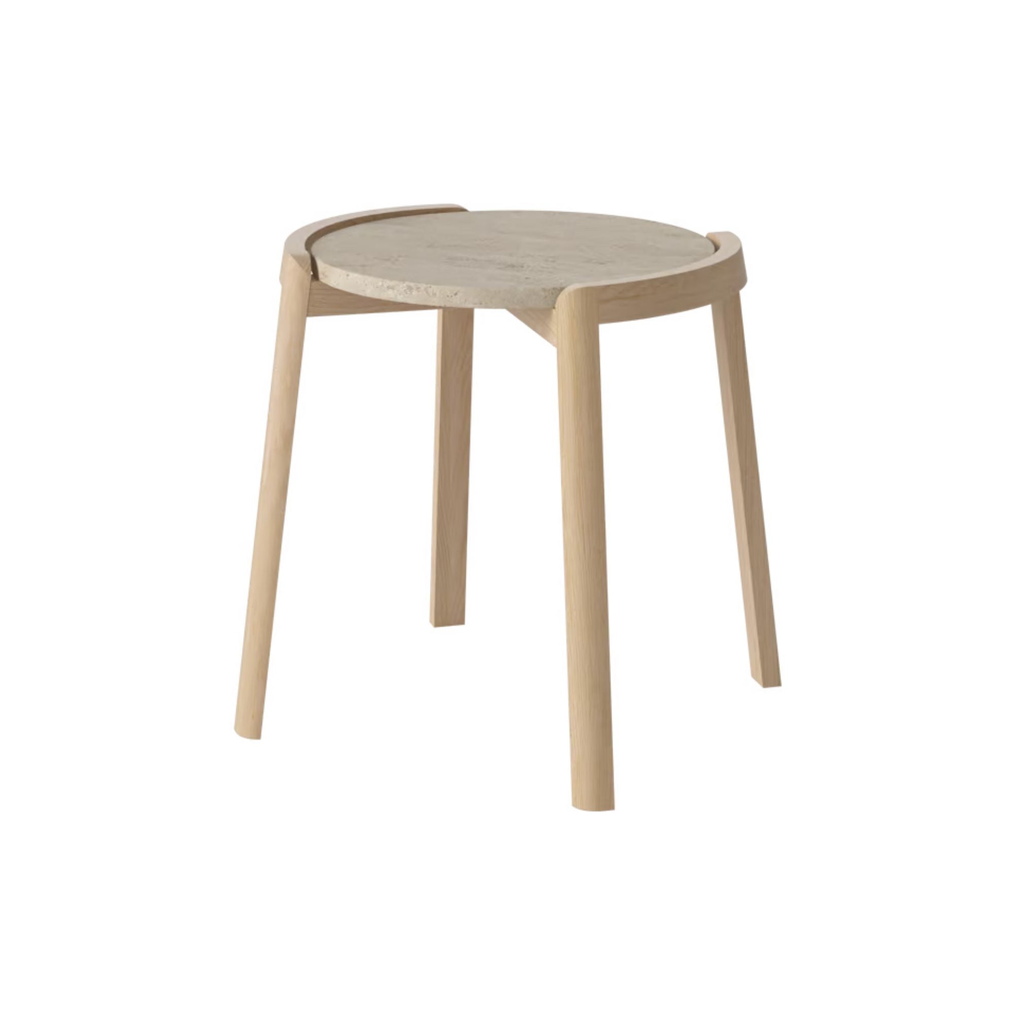 Table basse Bolia MIX - Travertin sable Ø46 cm