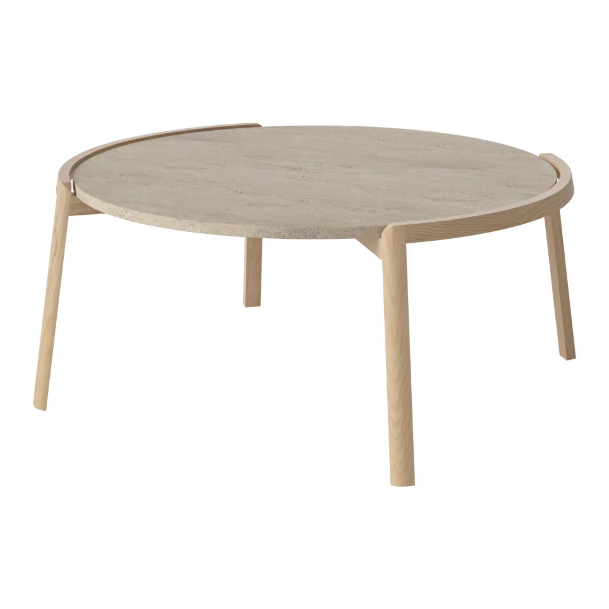 Table basse Bolia MIX - Travertin sable Ø94 cm