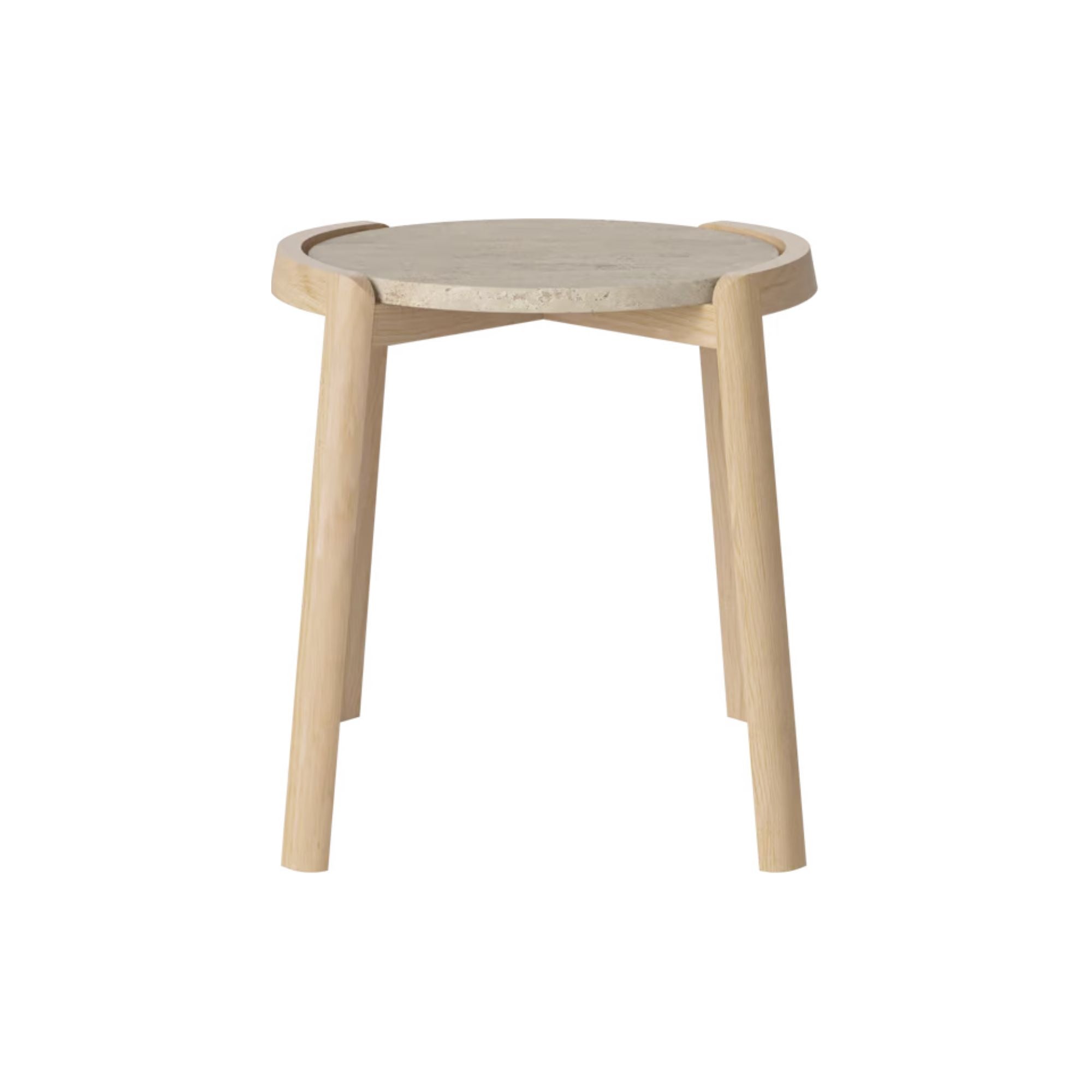 Table basse Bolia MIX - Travertin sable Ø46 cm