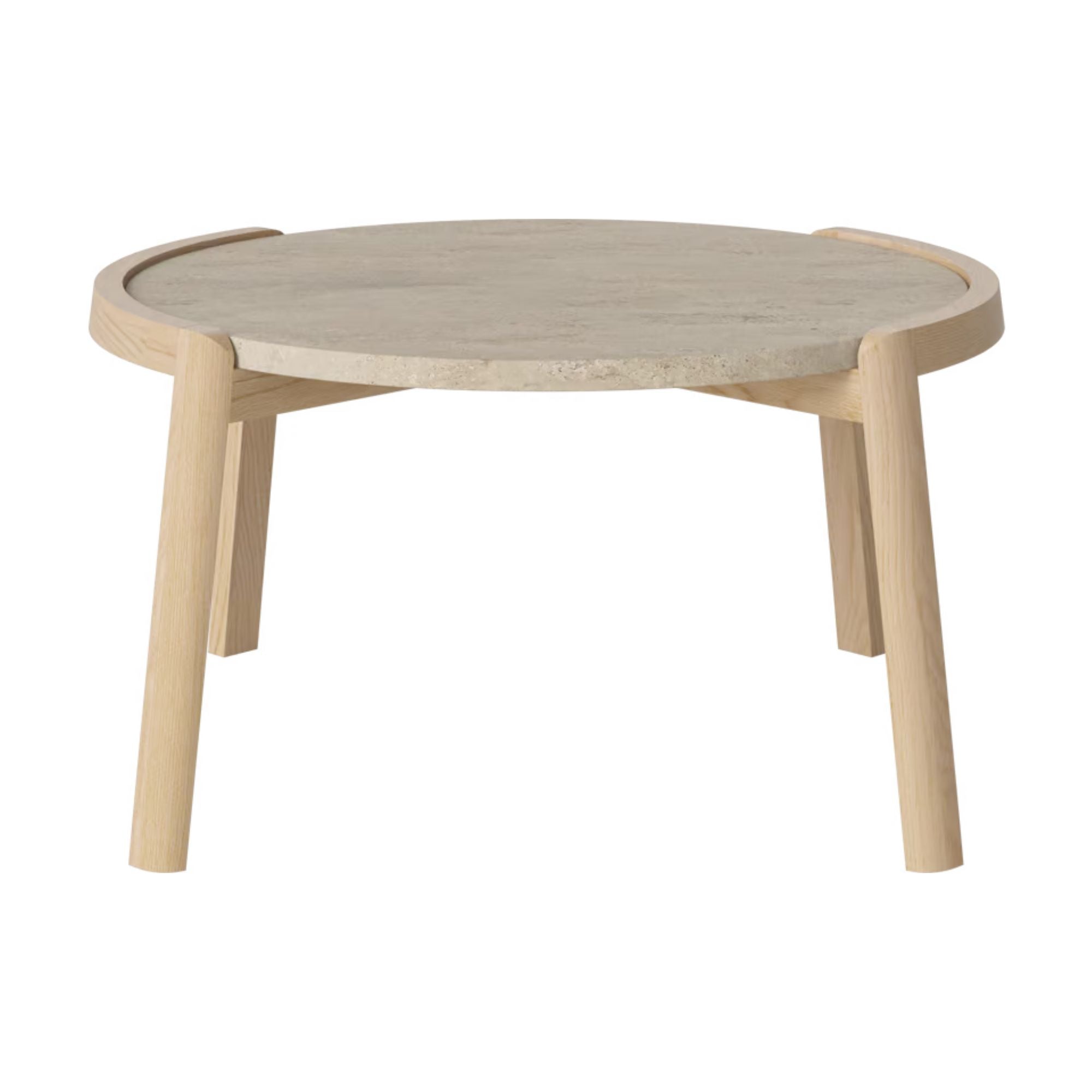 Table basse Bolia MIX - Travertin sable Ø65 cm