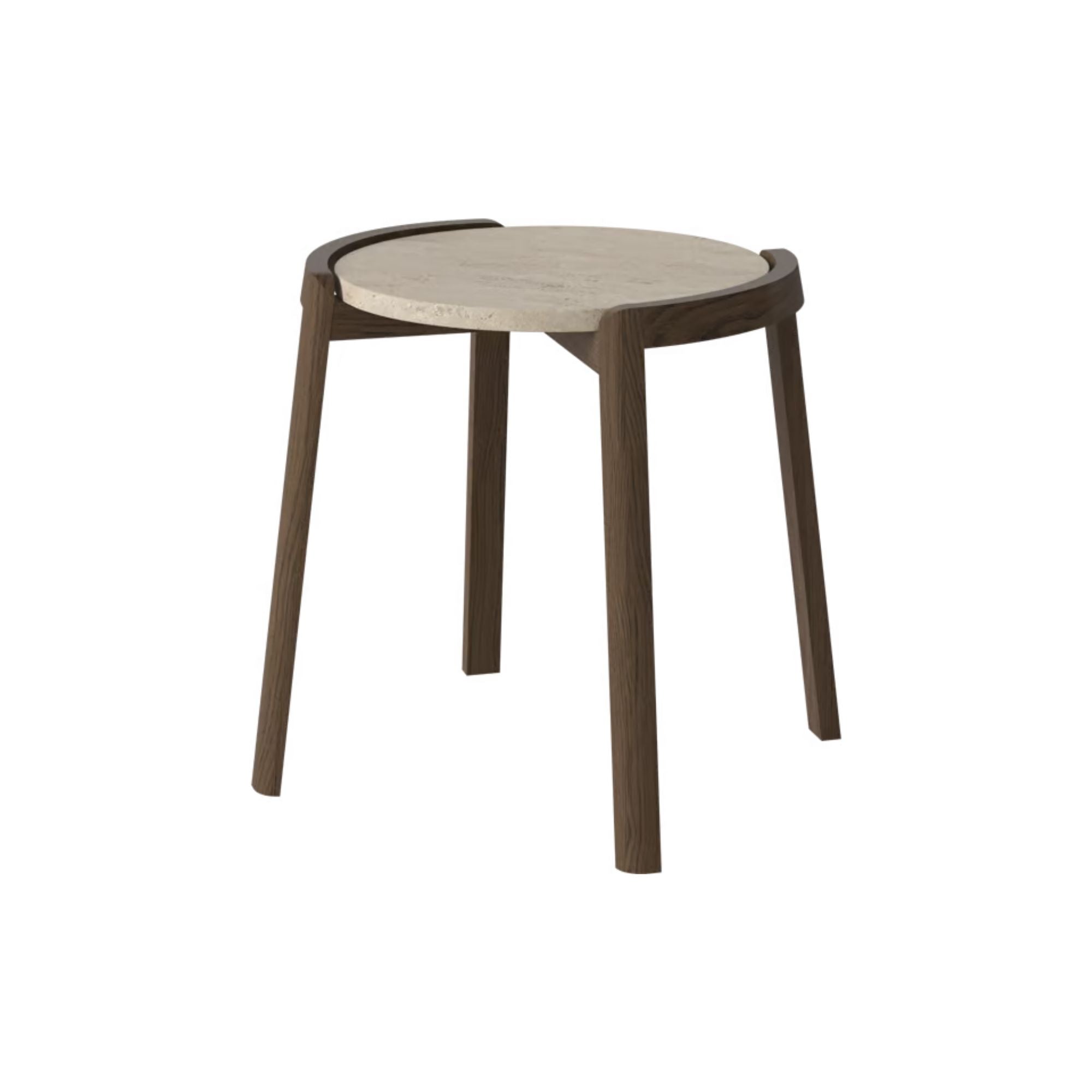 Table basse Bolia MIX - Travertin sable Ø46 cm