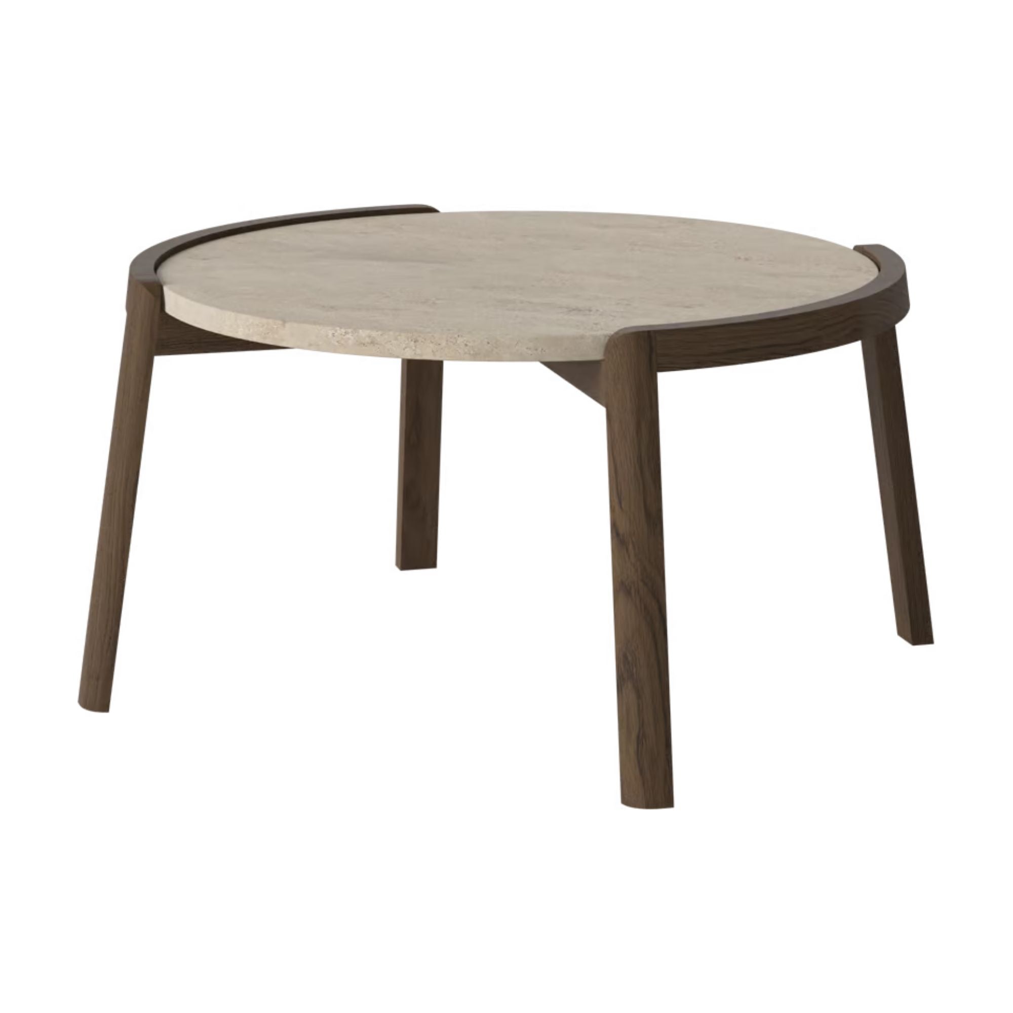 Table basse Bolia MIX - Travertin sable Ø65 cm