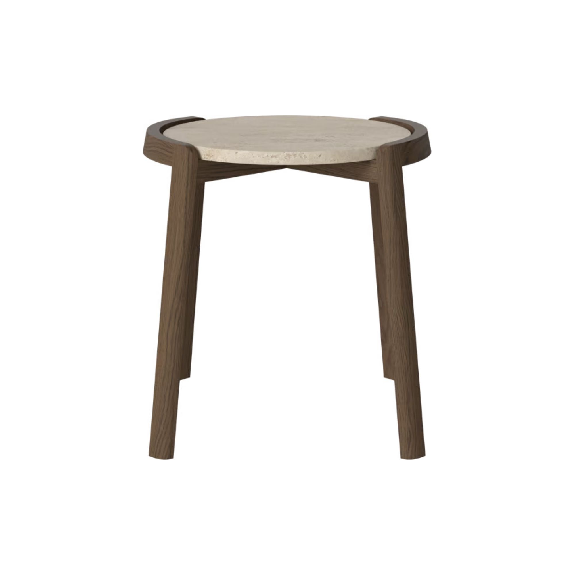 Table basse Bolia MIX - Travertin sable Ø46 cm