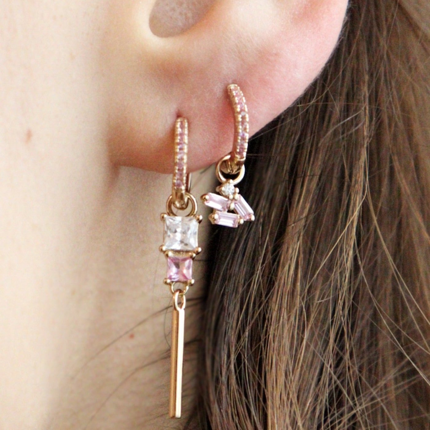 Waekura, Boucles d'oreilles - Brillante Rose