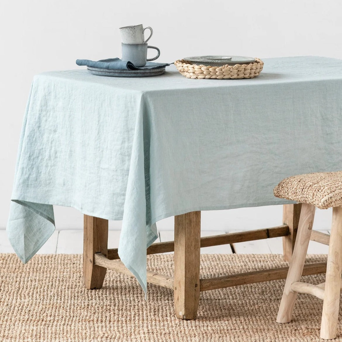 Nappe en lin Magic Linen - Bleu clair 150x200