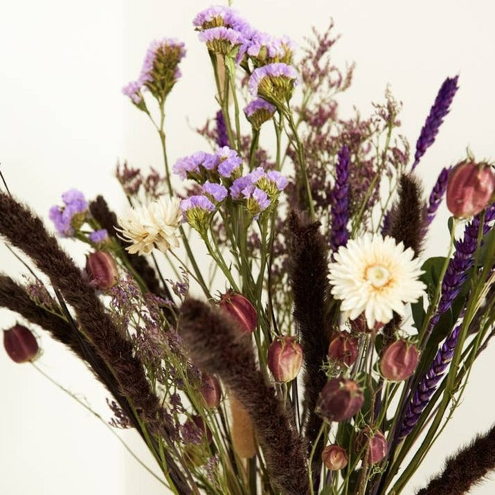 Grand bouquet champêtre de fleurs séchées Wildflowers by Floriette- Violet des prés