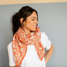 Grand Foulard Apaches Collection -  Coeur Papaye