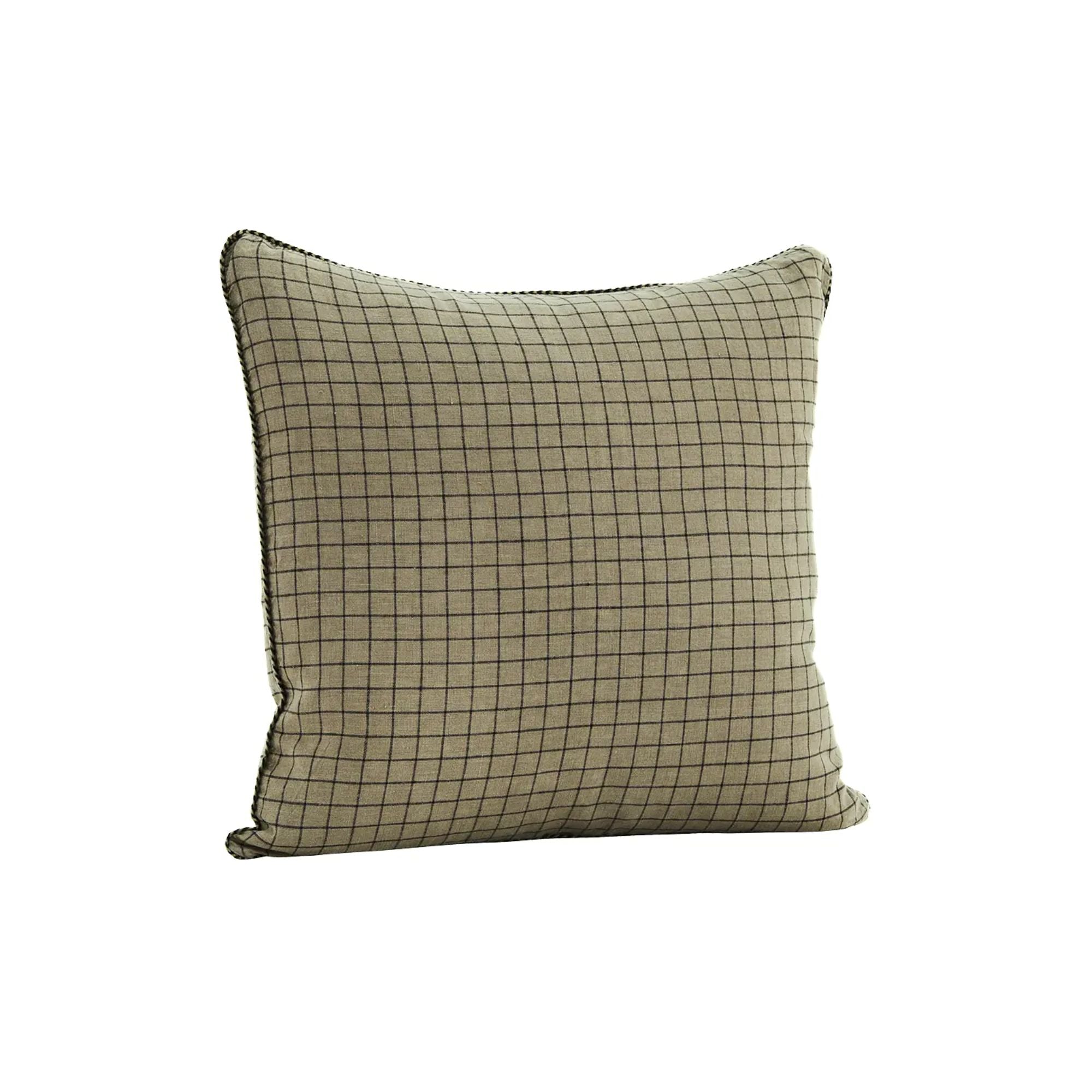 Housse de coussin Madam Stoltz 50x50 - Carreaux Eucalyptus