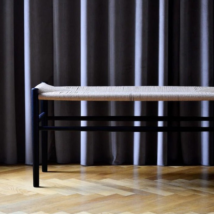 Banc en bois et tissage FDB Møbler - J83B Hêtre laqué noir