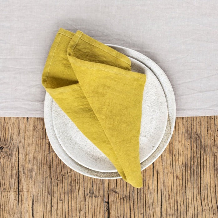 Serviette de table Magic Linen - Moss yellow