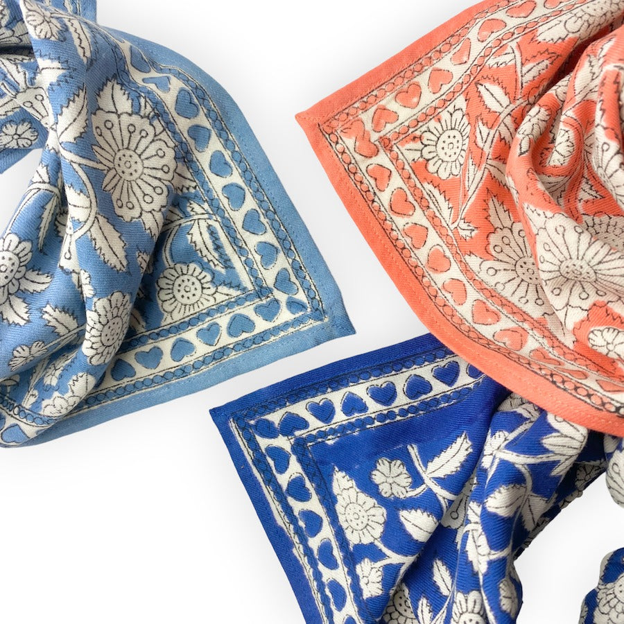 Petit Foulard Apaches Collection - Coeur Papaye