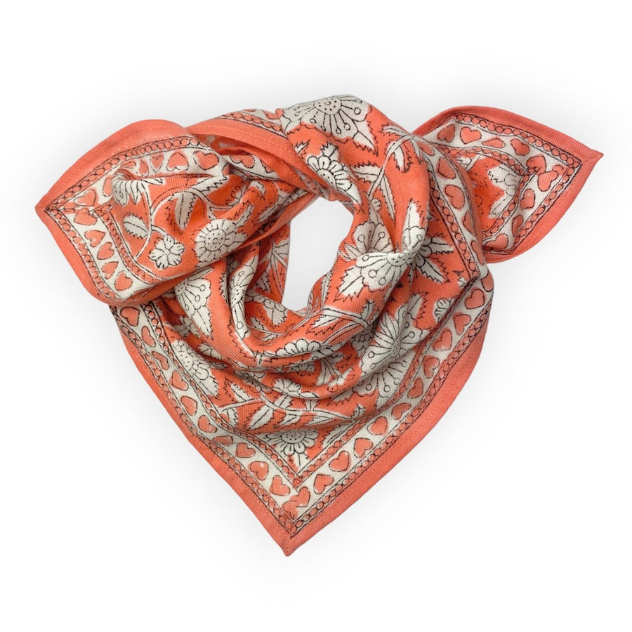 Petit Foulard Apaches Collection - Coeur Papaye