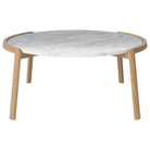 Table basse Bolia MIX - Marbre gris/blanc Ø94 cm