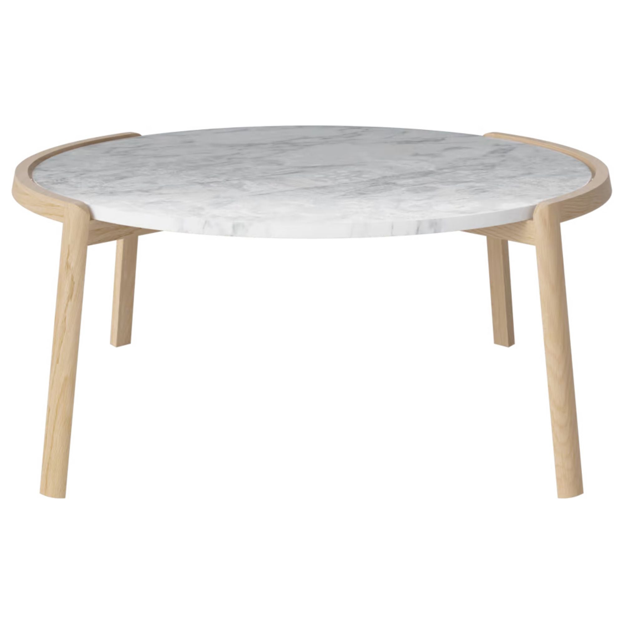 Table basse Bolia MIX - Marbre gris/blanc Ø94 cm