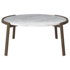 Table basse Bolia MIX - Marbre gris/blanc Ø94 cm