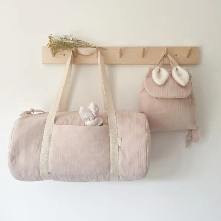 Sac à langer en gaze de coton Les Juliettes - Rose poudré