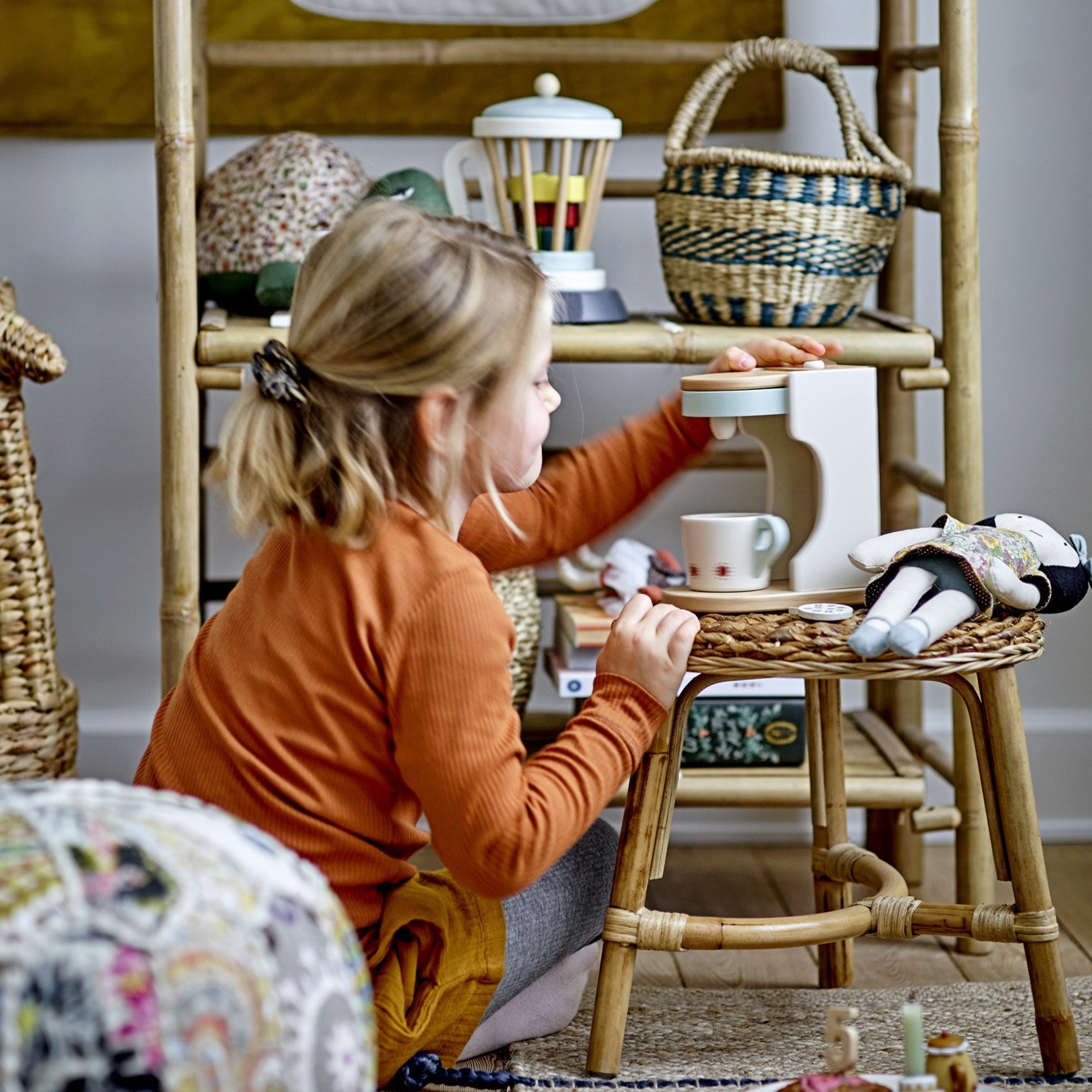 Jouet en bois - Machine à café et ses capsules