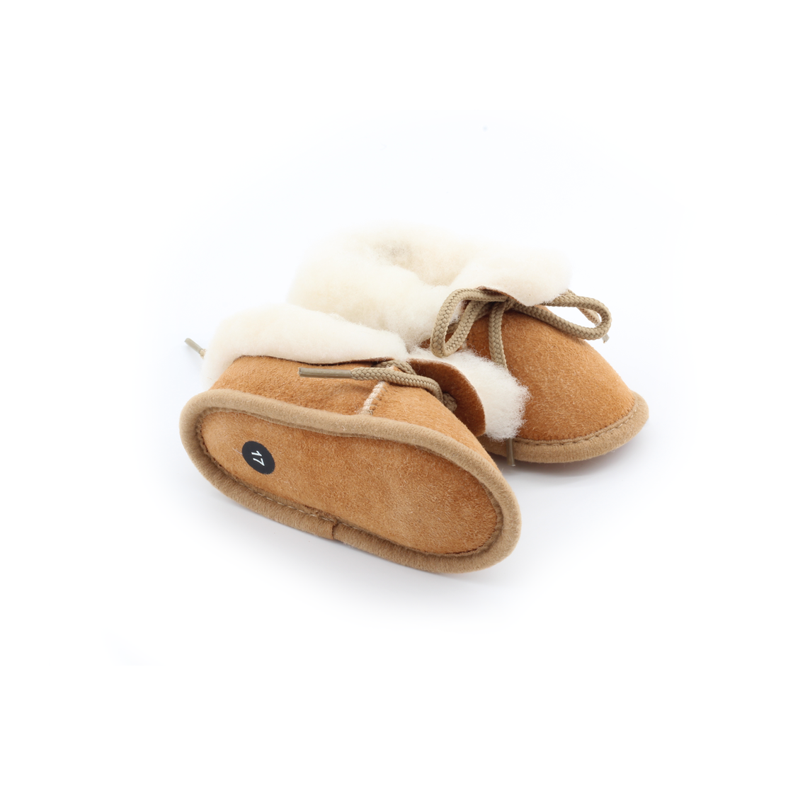 Chaussons bébé en peau de mouton - Beige