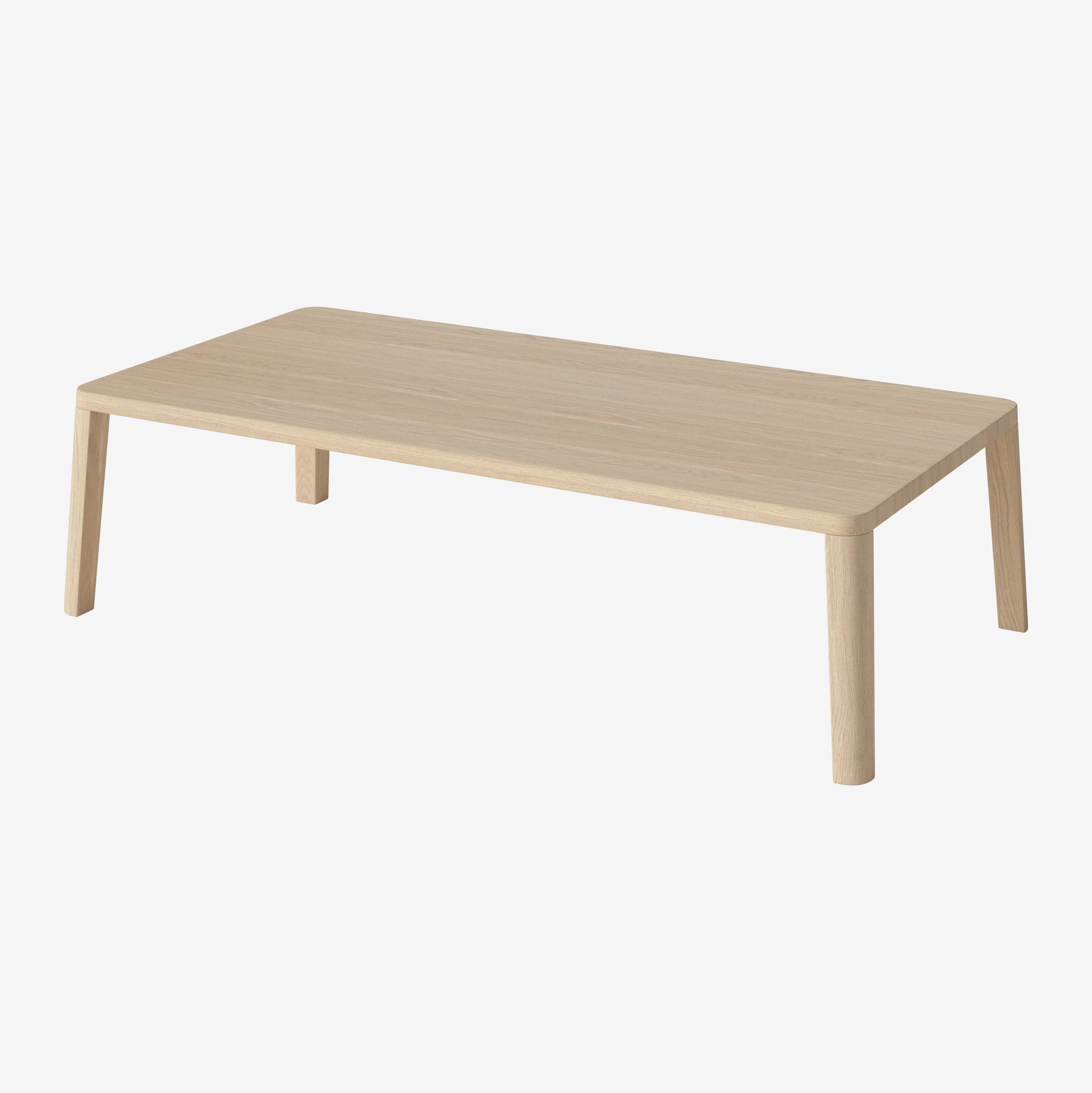 Table basse Graceful Bolia, Chêne pigmenté blanc huilé - Rectangle