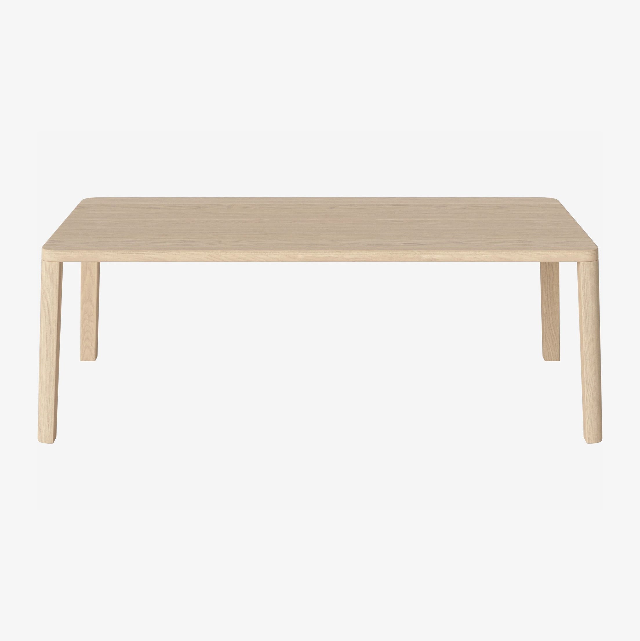 Table basse Graceful Bolia, Chêne pigmenté blanc huilé - Rectangle