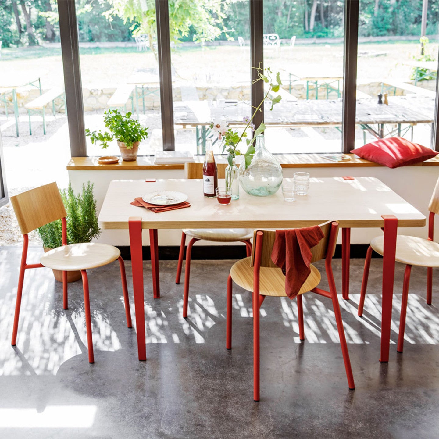 Pied de Table et Bureau TIPTOE - 75cm - Rouge Tomette