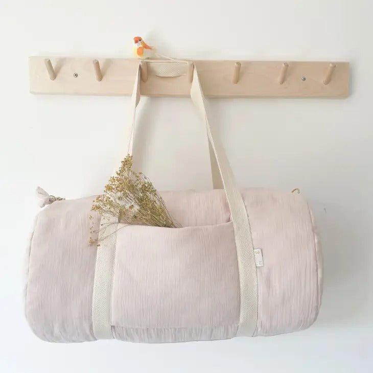 Sac à langer en gaze de coton Les Juliettes - Rose poudré