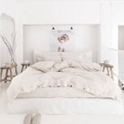 Housse couette Magic Linen - Rayé beige