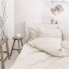 Housse couette Magic Linen - Rayé beige