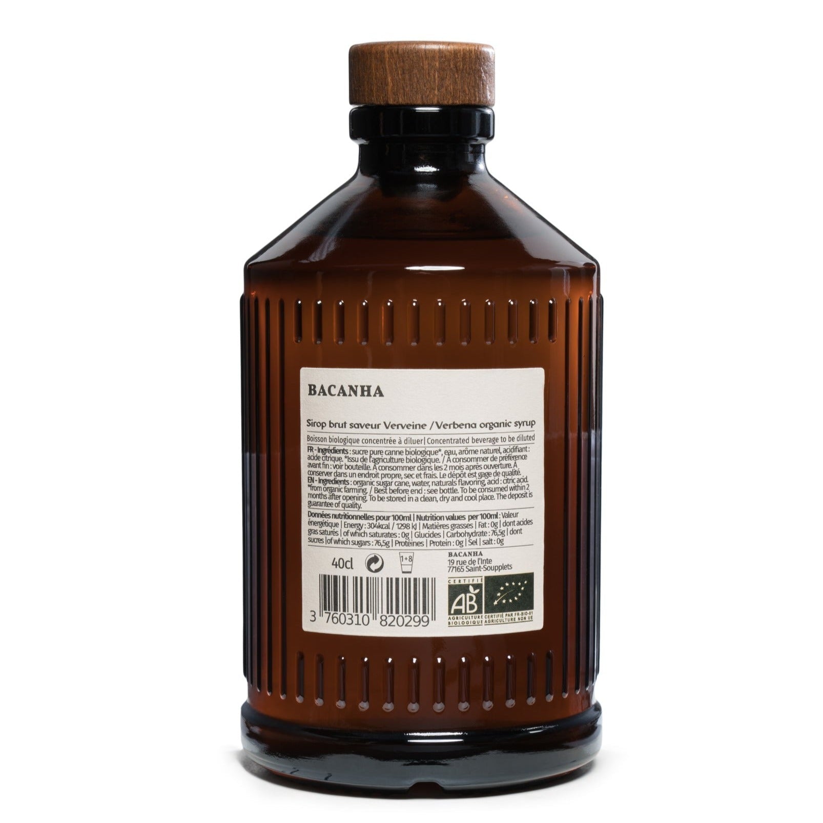 Sirop bio brut Bacanha - Verveine