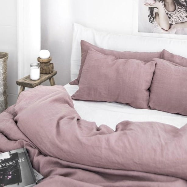 Housse de couette Magic Linen - Rose poudré